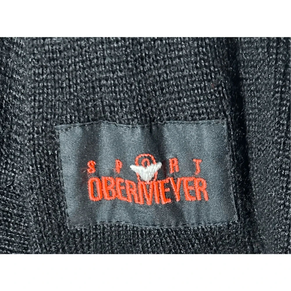 Vintage Men’s Obermeyer Sport Stefan Ski Sweater 1/4 Zip Wool Blend Black Sz S